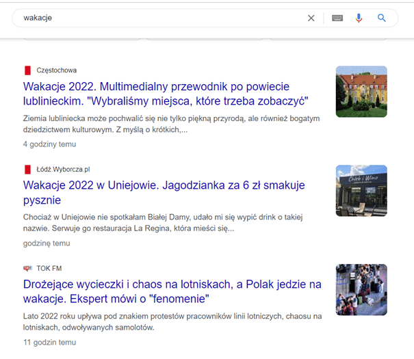 google news - przykład